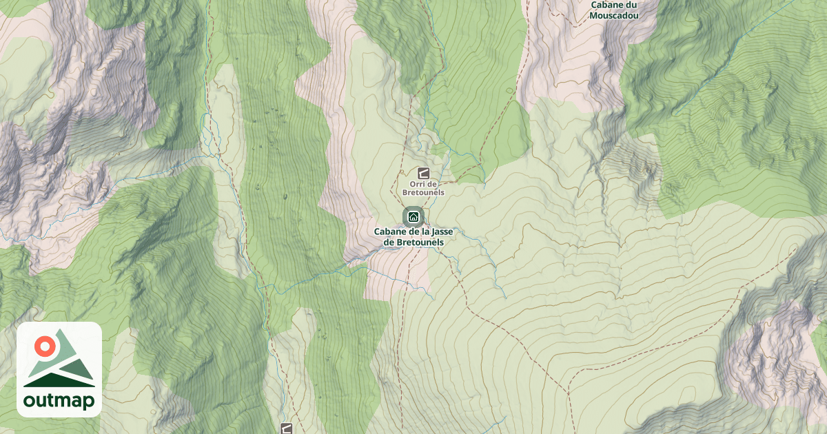 Map of Cabane de la Jasse de Bretounels
