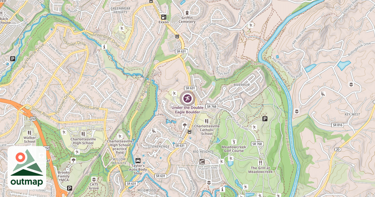 Map of Under the Double Eagle Boulder