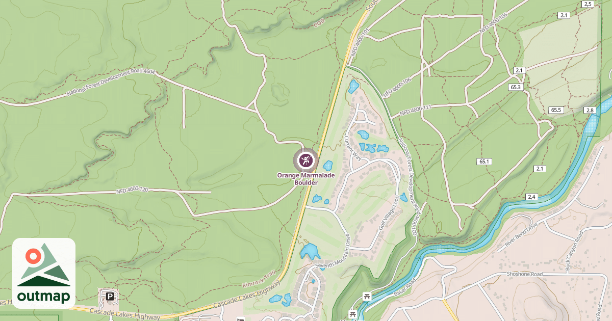 Map of Orange Marmalade Boulder