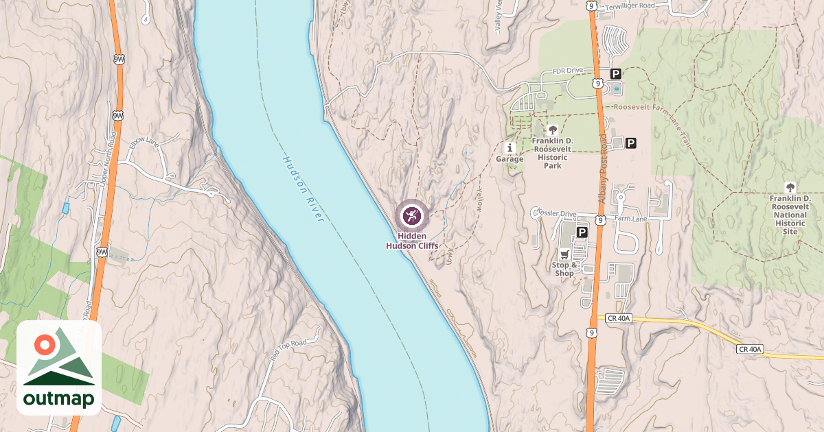 Map of Hidden Hudson Cliffs