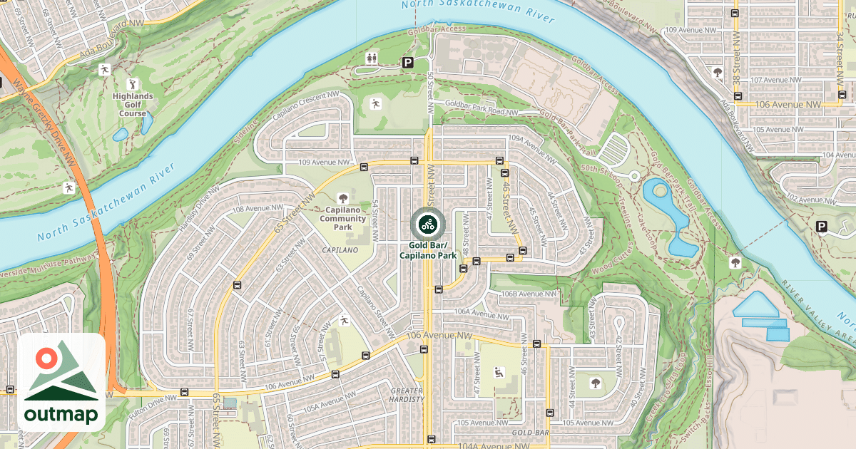 Map of Gold Bar/Capilano Park
