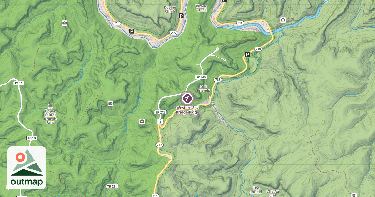 Map of Western Sky Bridge Ridge