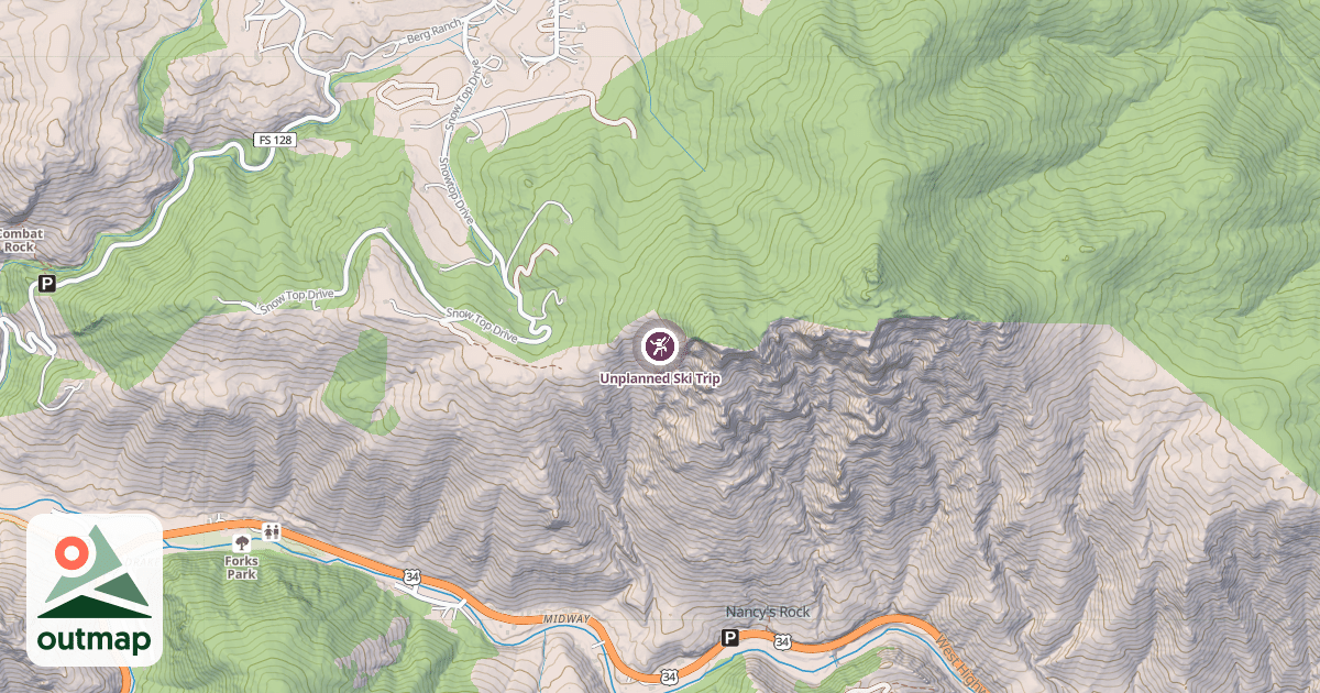 Map of Unplanned Ski Trip