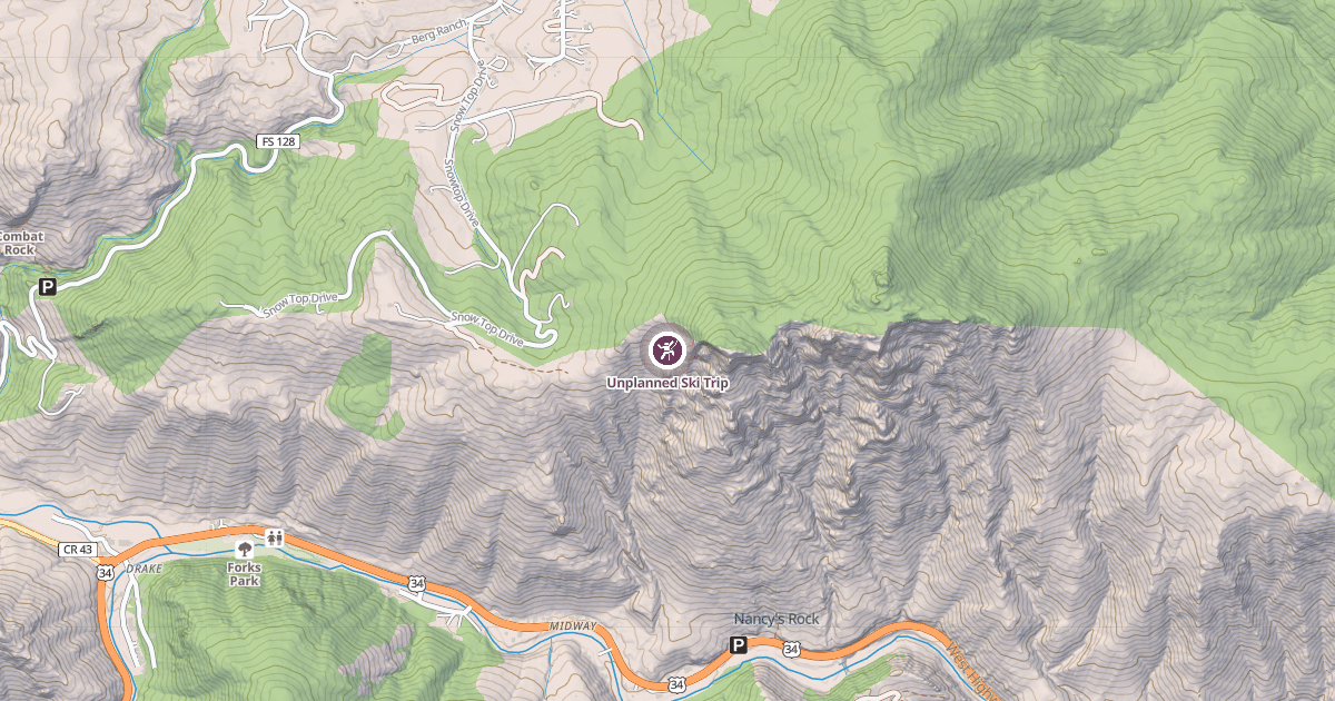 Map preview of Unplanned Ski Trip