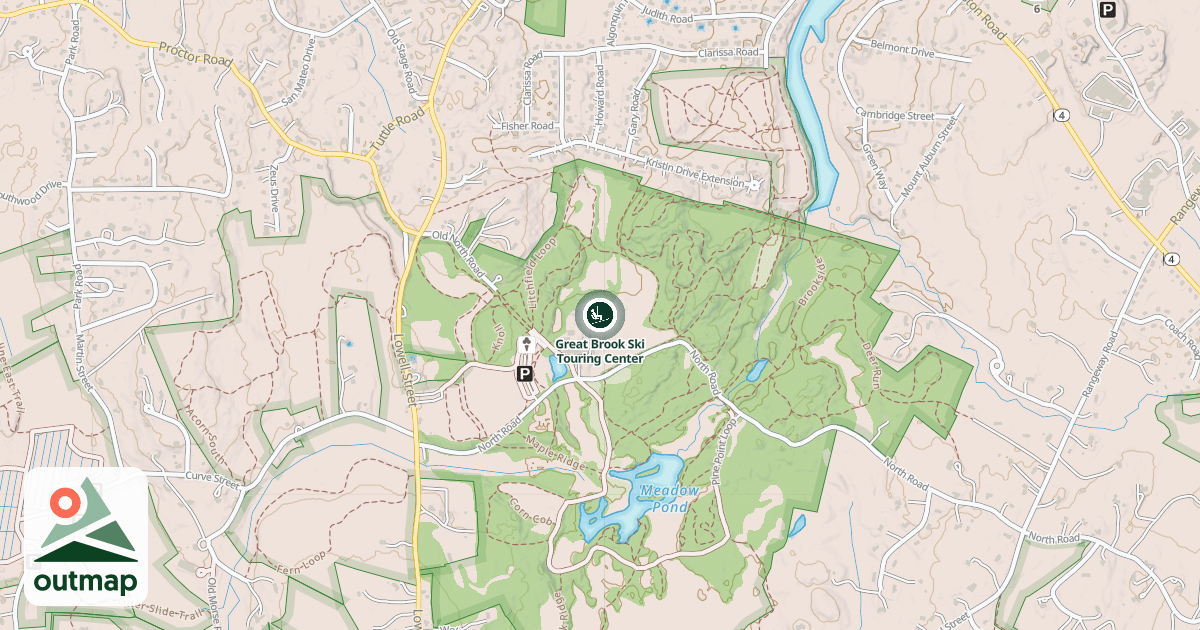Map of Great Brook Ski Touring Center