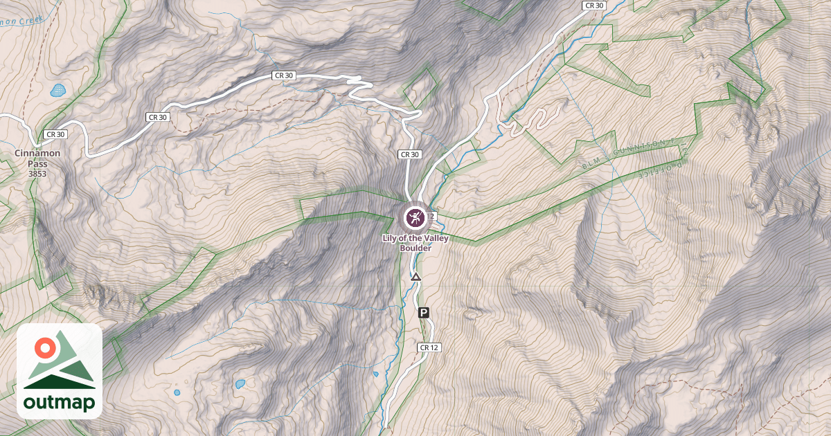 Map of Lily of the Valley Boulder