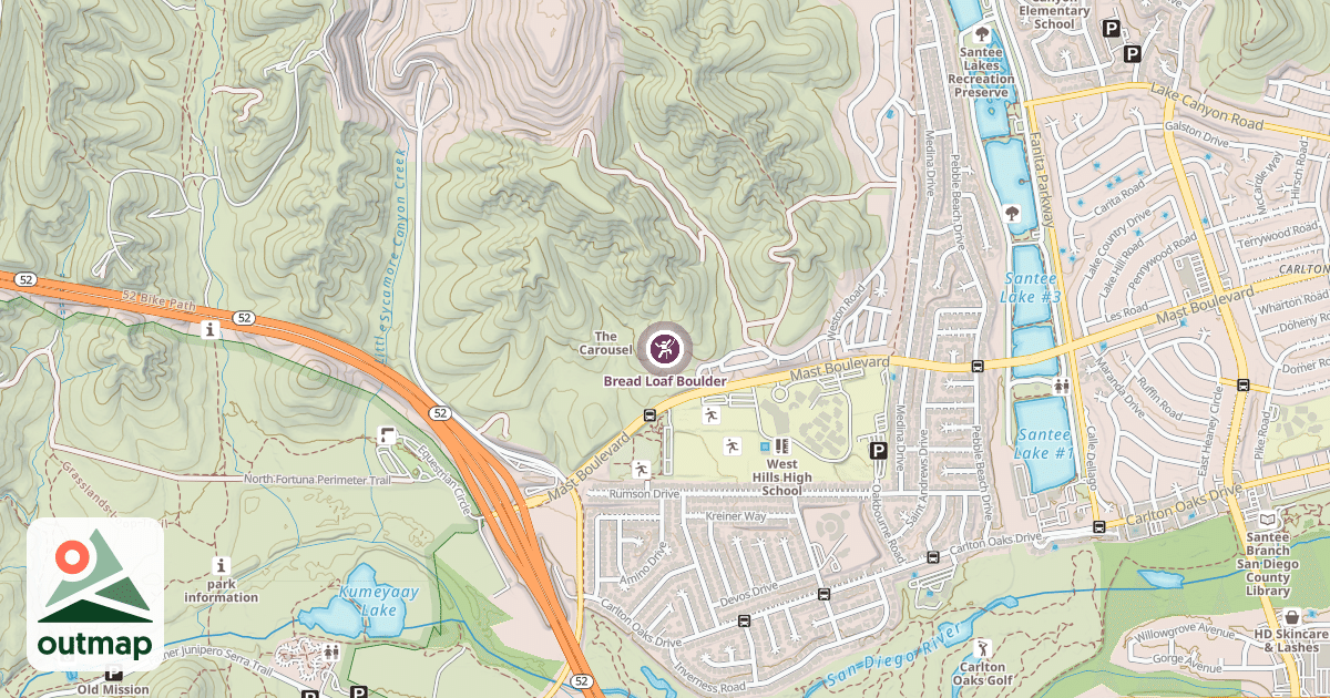 Map of Bread Loaf Boulder
