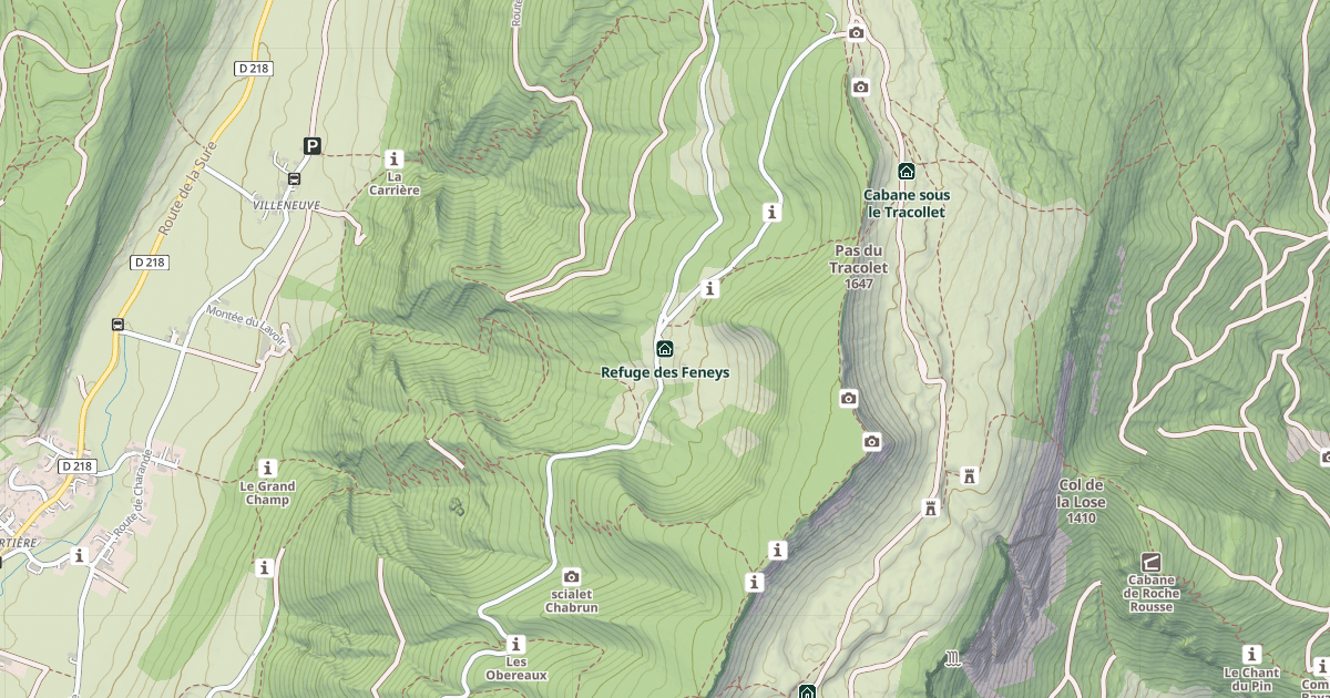 Map preview of Refuge des Feneys