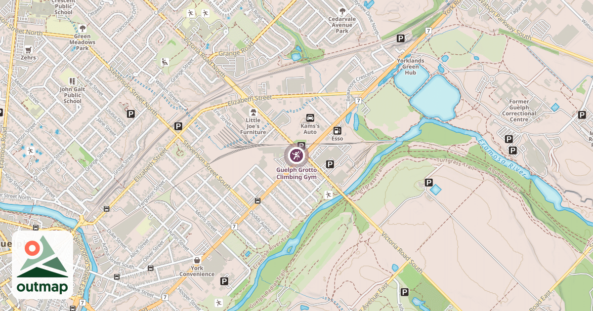 Map of Guelph Grotto Climbing Gym