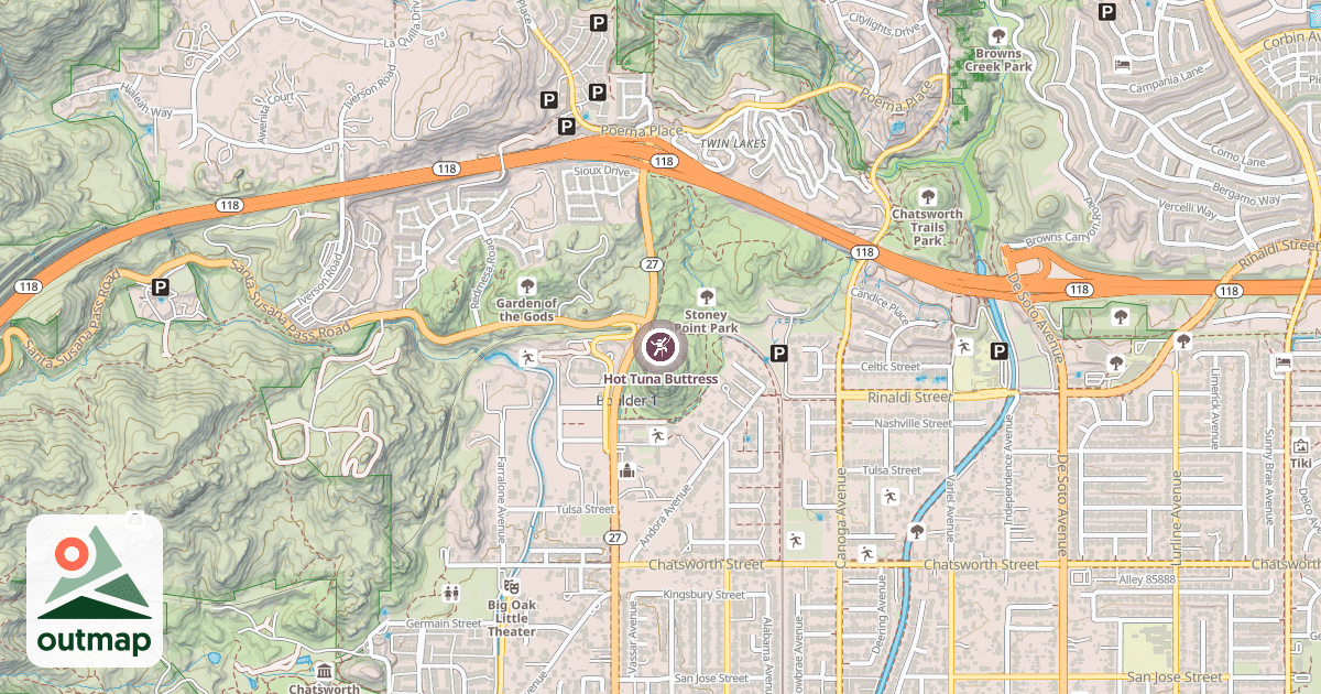 Map of Hot Tuna Buttress