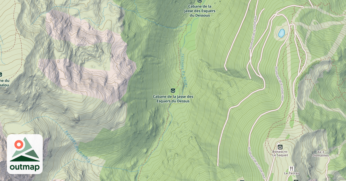 Map of Cabane de la Jasse des Esquers du Dessus