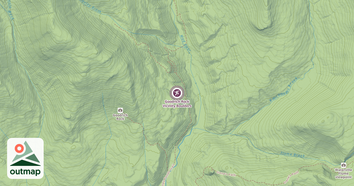 Map of Goodrich Rock Vicinity Boulders