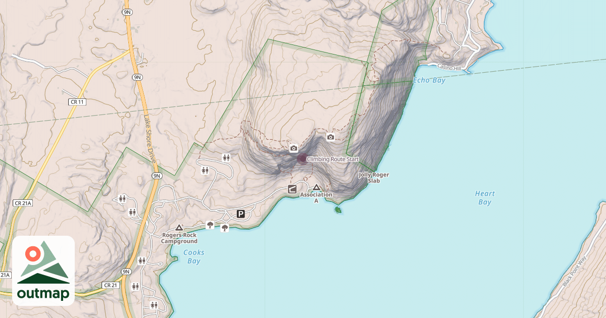 Map of Climbing Route Start