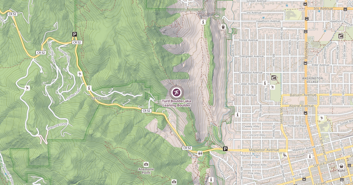 Map preview of Turd Boulder aka Leaning Boulder