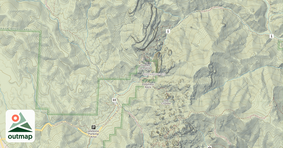 Map of Northeast Face
