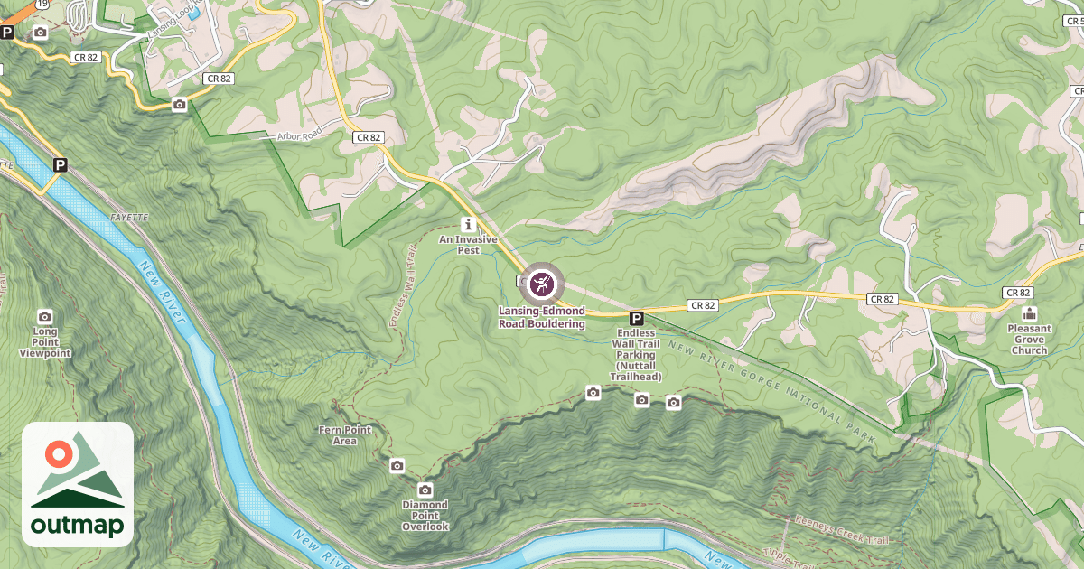 Map of Lansing-Edmond Road Bouldering