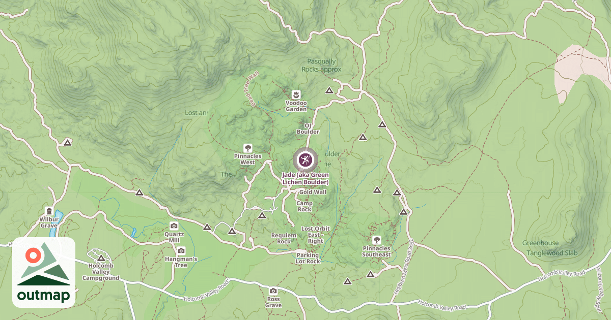 Map of Jade (aka Green Lichen Boulder)