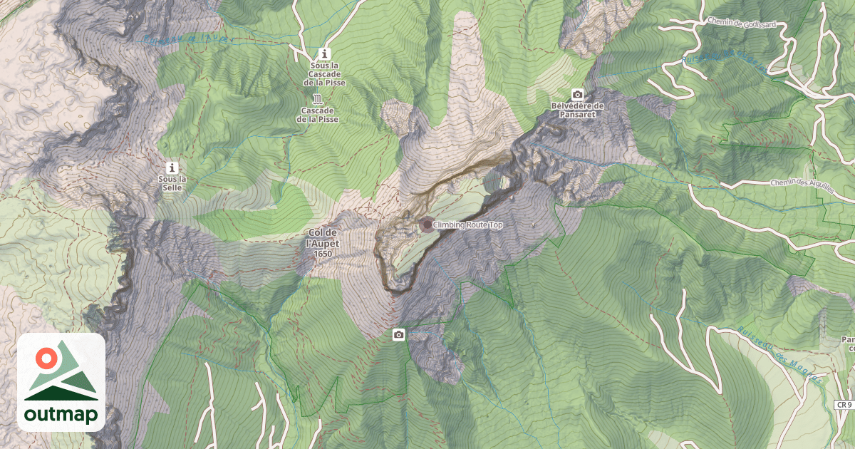 Map of Climbing Route Top