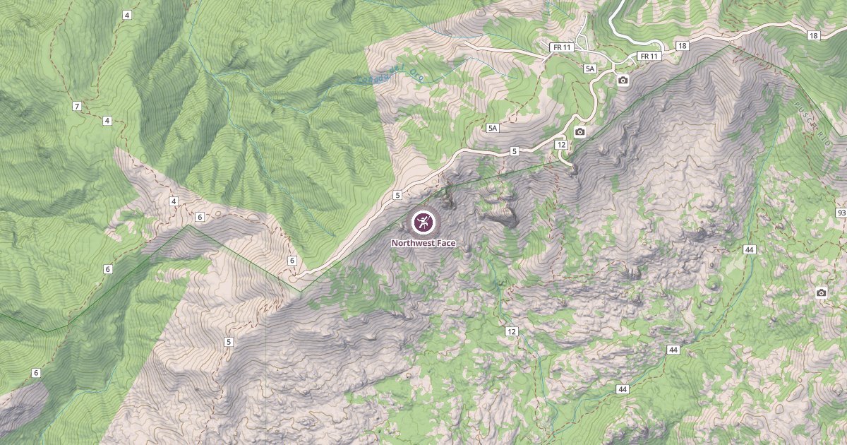 Map preview of Northwest Face