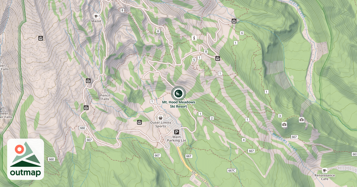 Map of Mt. Hood Meadows Ski Resort