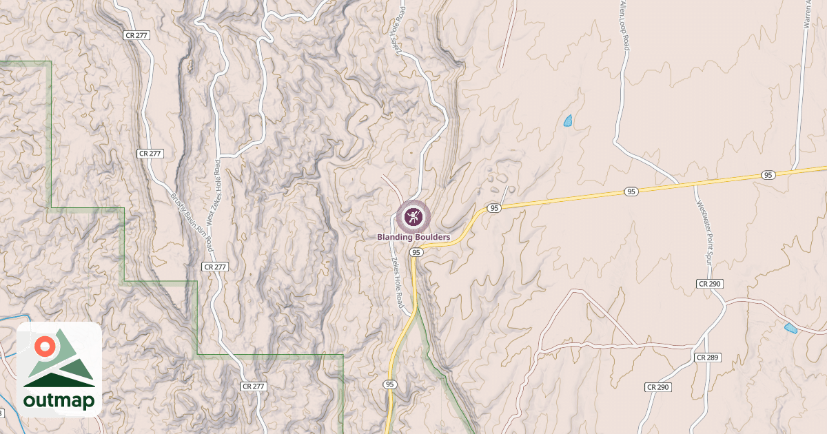 Map of Blanding Boulders