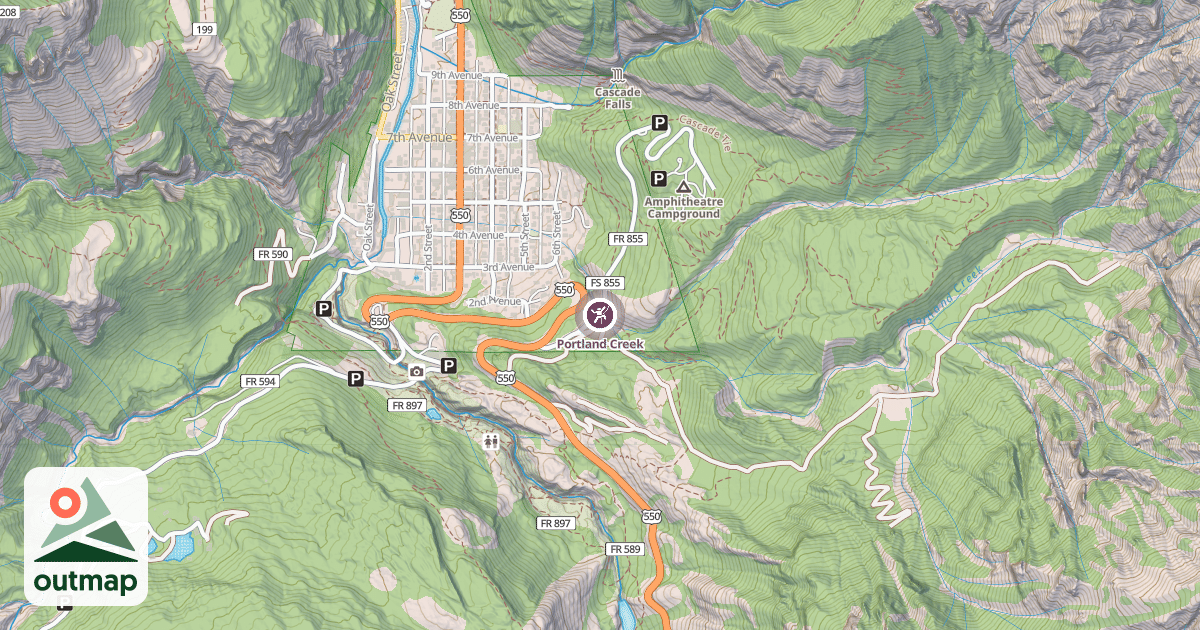 Map of Portland Creek