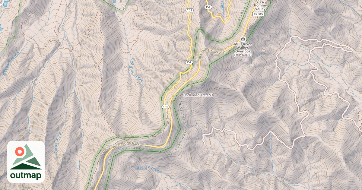 Map of Unclimbed Arete