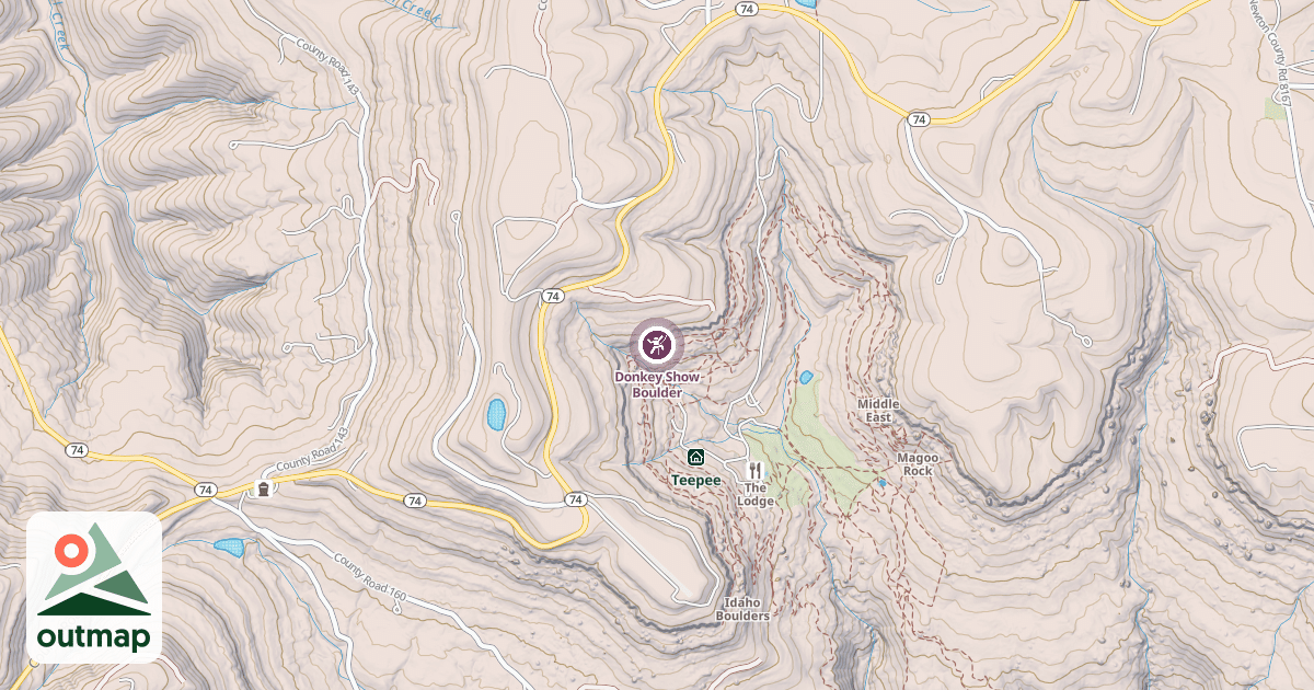 Map of Donkey Show Boulder