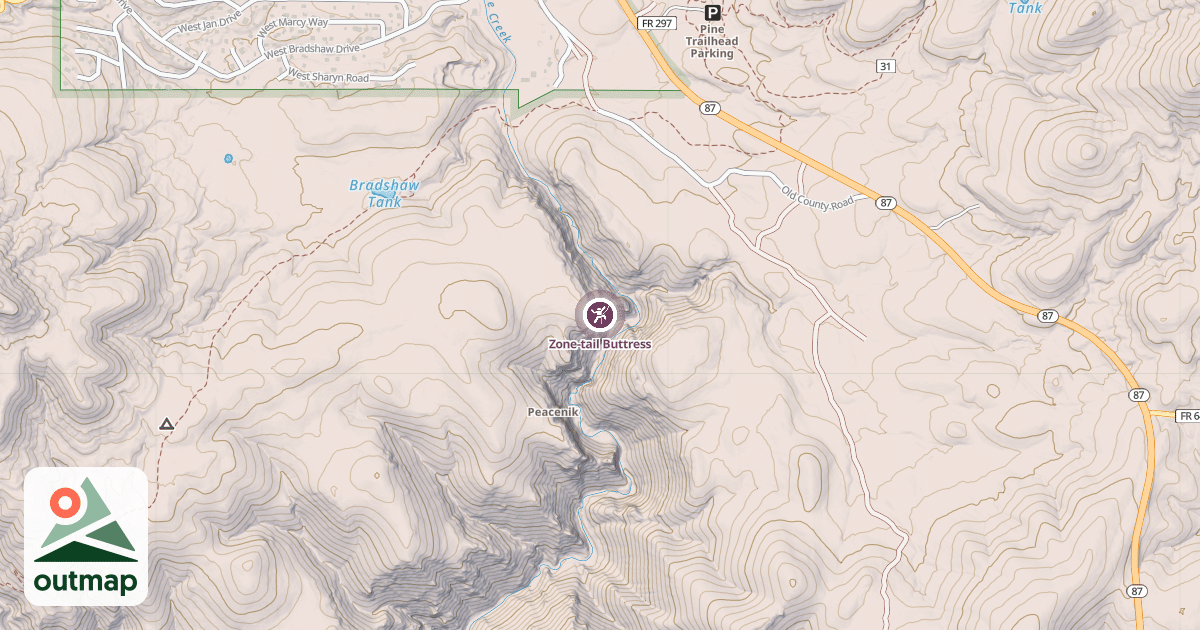Map of Zone-tail Buttress