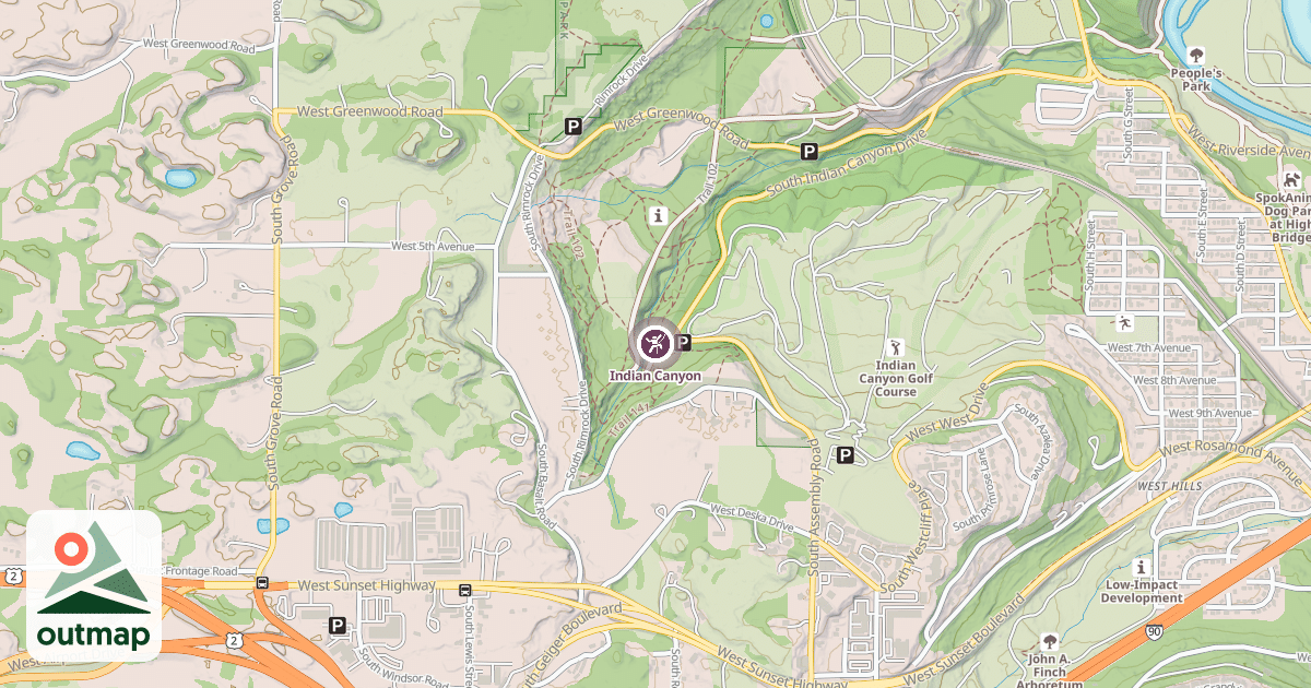 Map of Indian Canyon