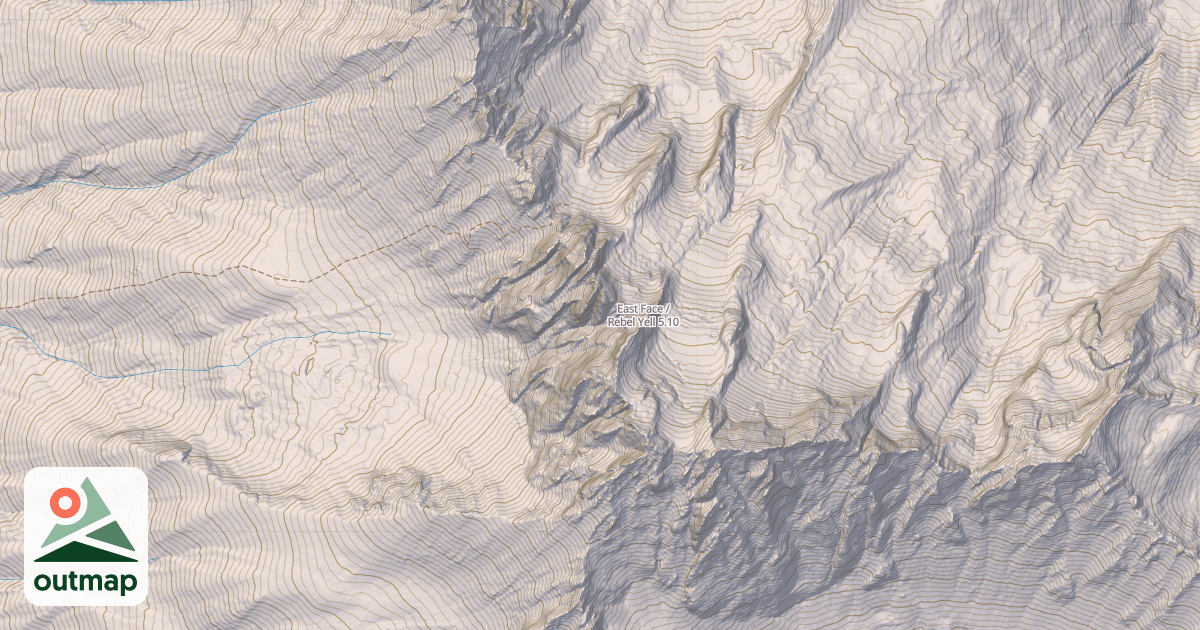 Map of East Face / Rebel Yell