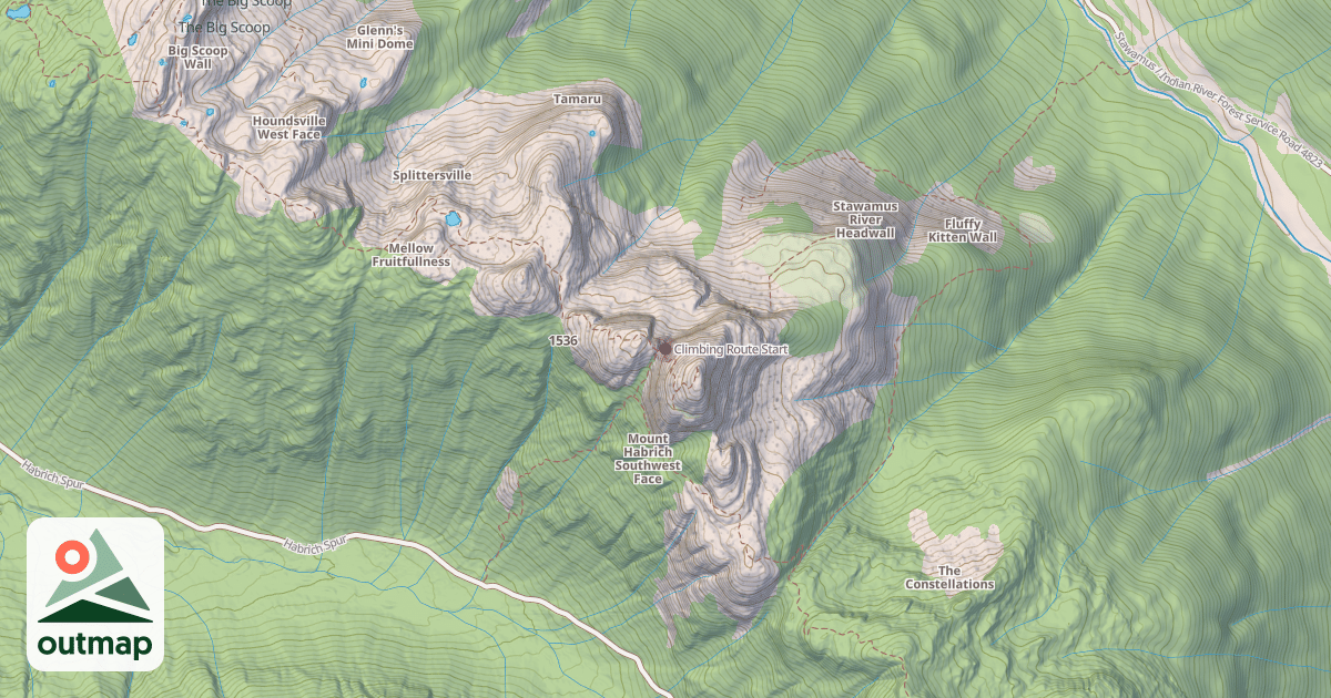 Map of Climbing Route Start