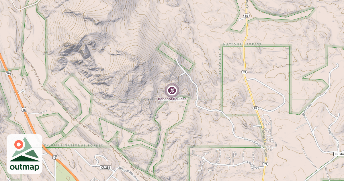 Map of Bonanza Boulder