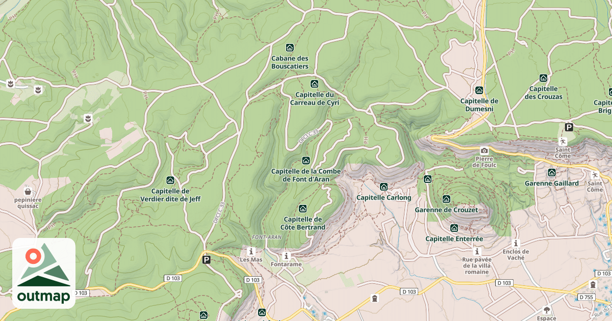 Map of Capitelle de la Combe de Font d'Aran