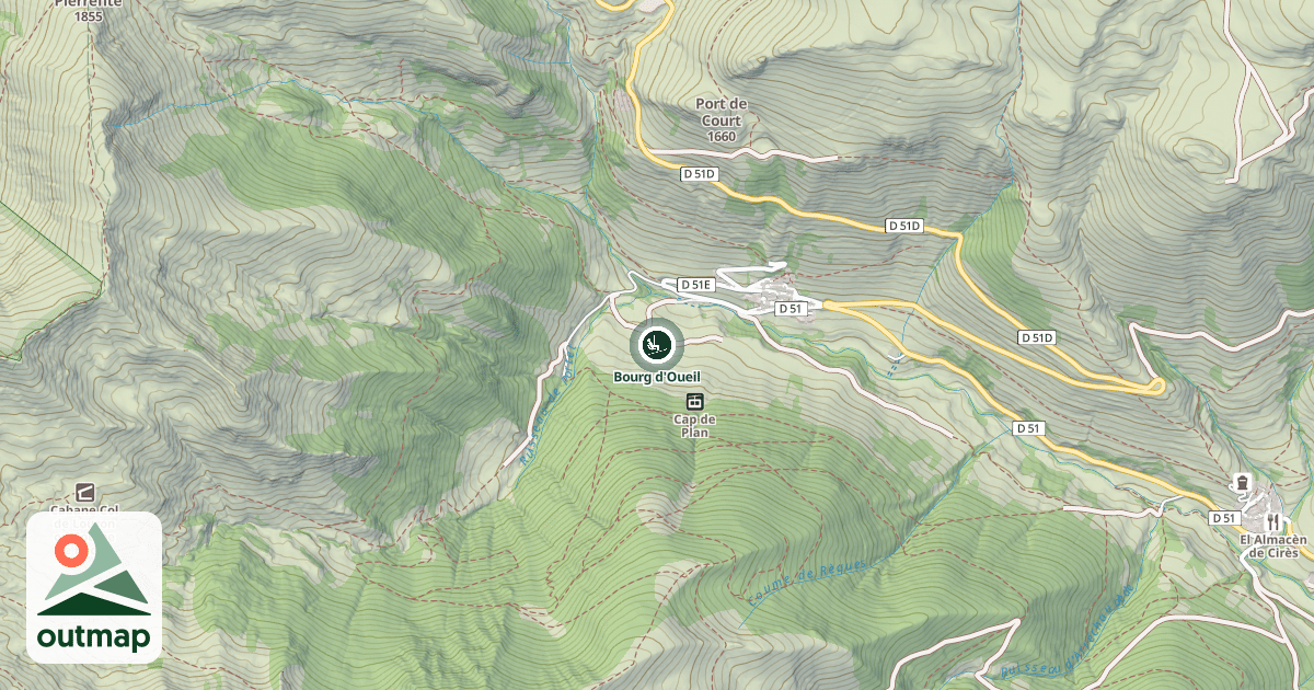 Map of Bourg d'Oueil