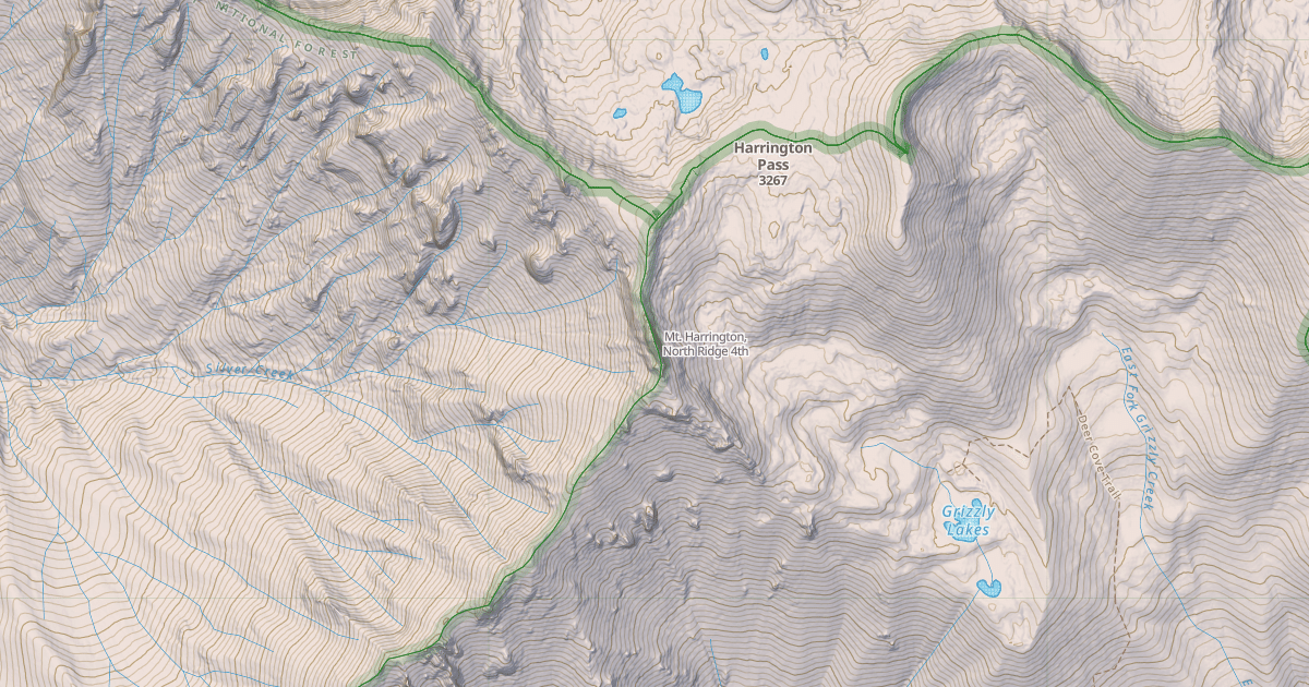 Map preview of Mt. Harrington, North Ridge
