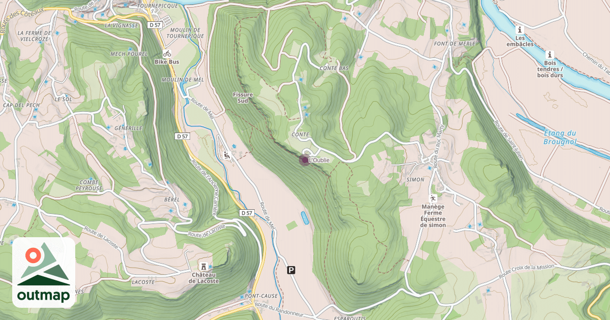 Map of L'Oublie