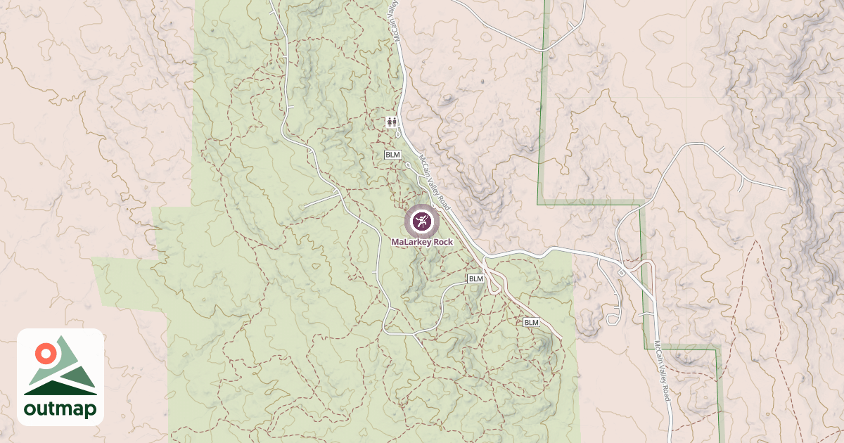 Map of MaLarkey Rock