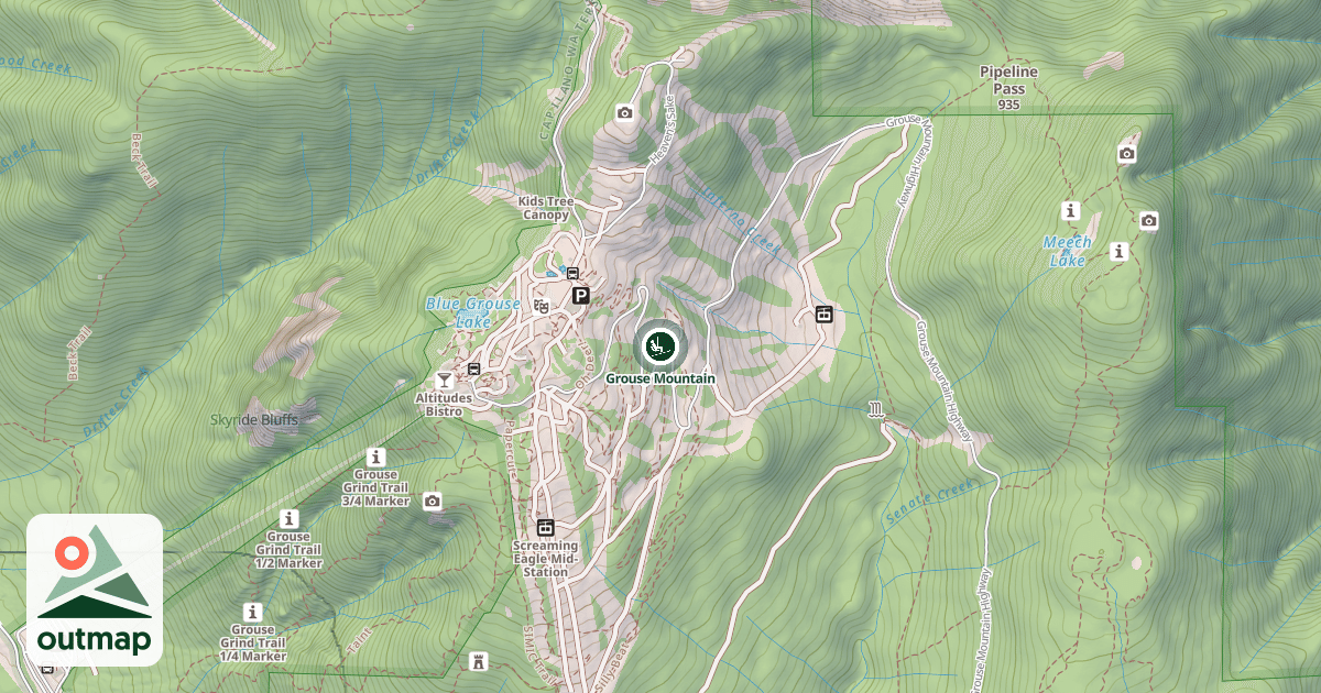 Map of Grouse Mountain