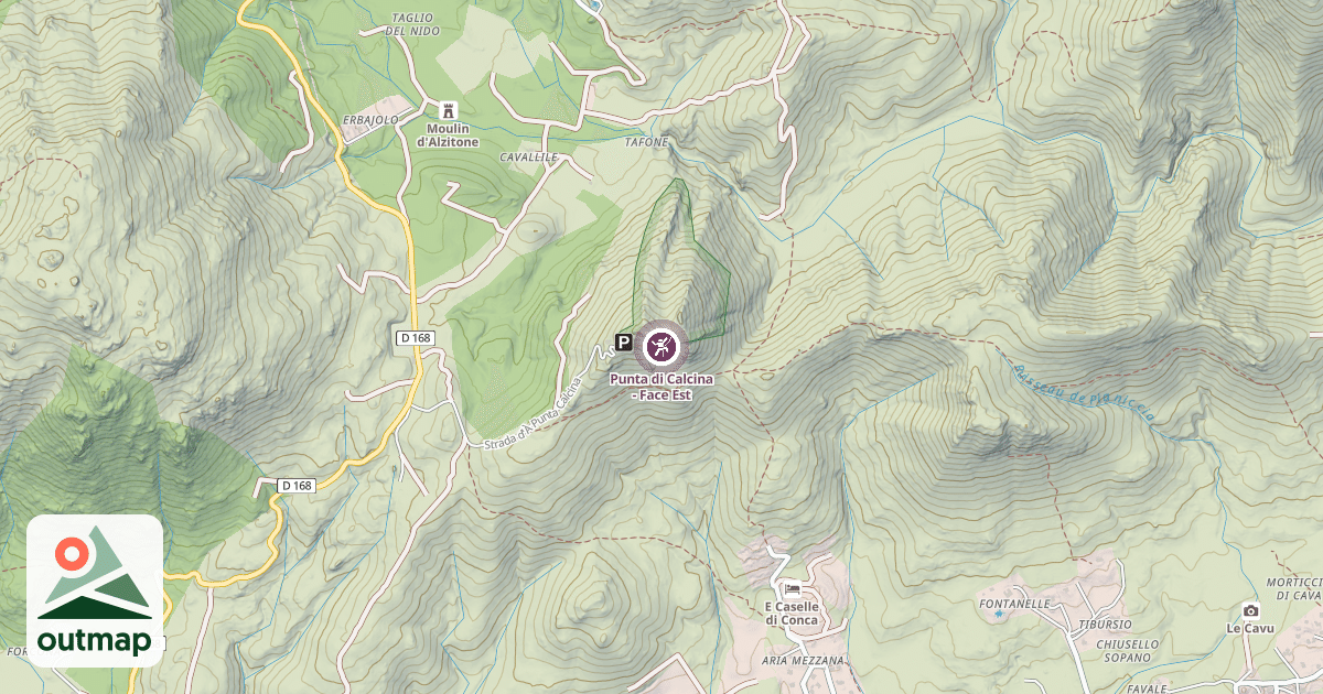 Map of Punta di Calcina - Face Est
