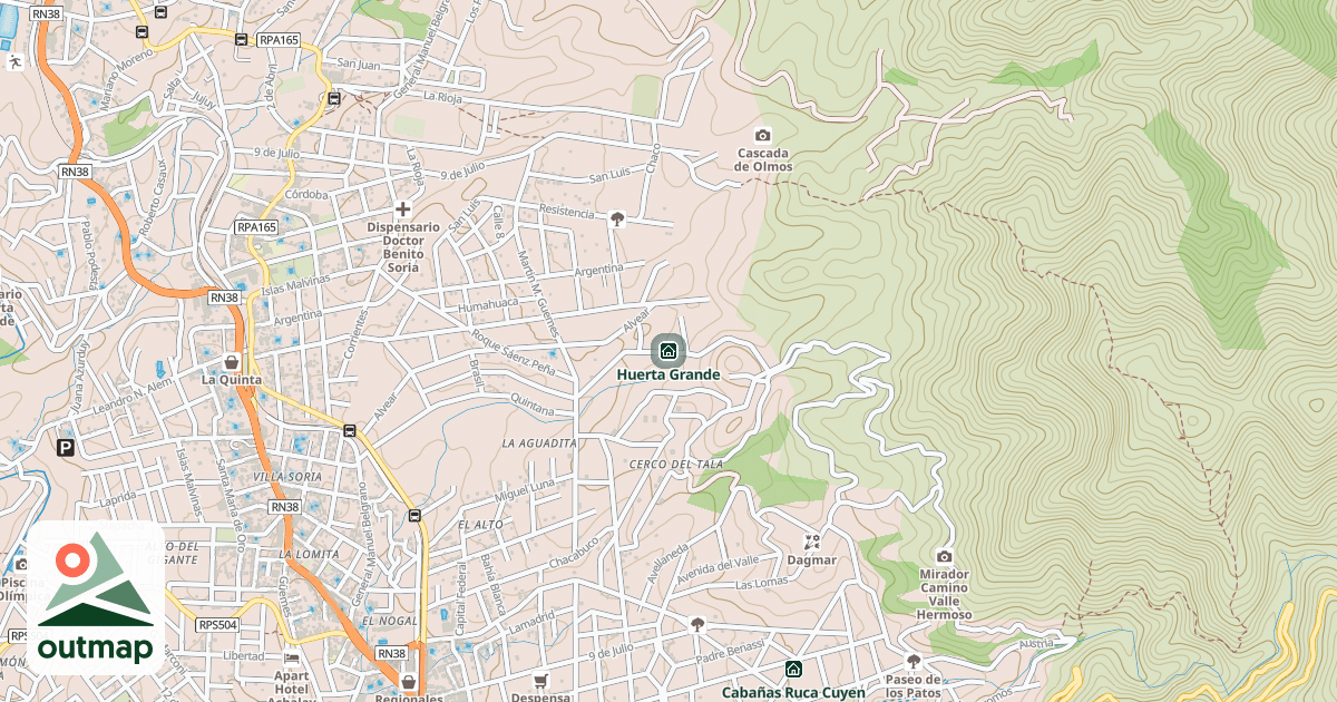 Map of Huerta Grande