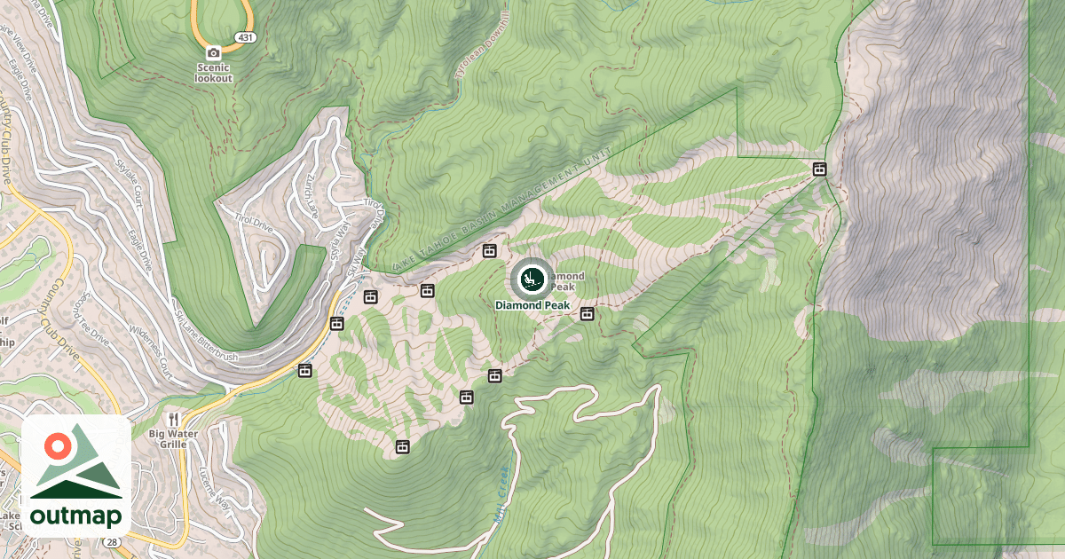 Map of Diamond Peak
