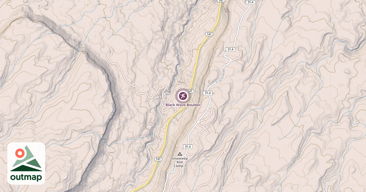 Map of Black Wave Boulder