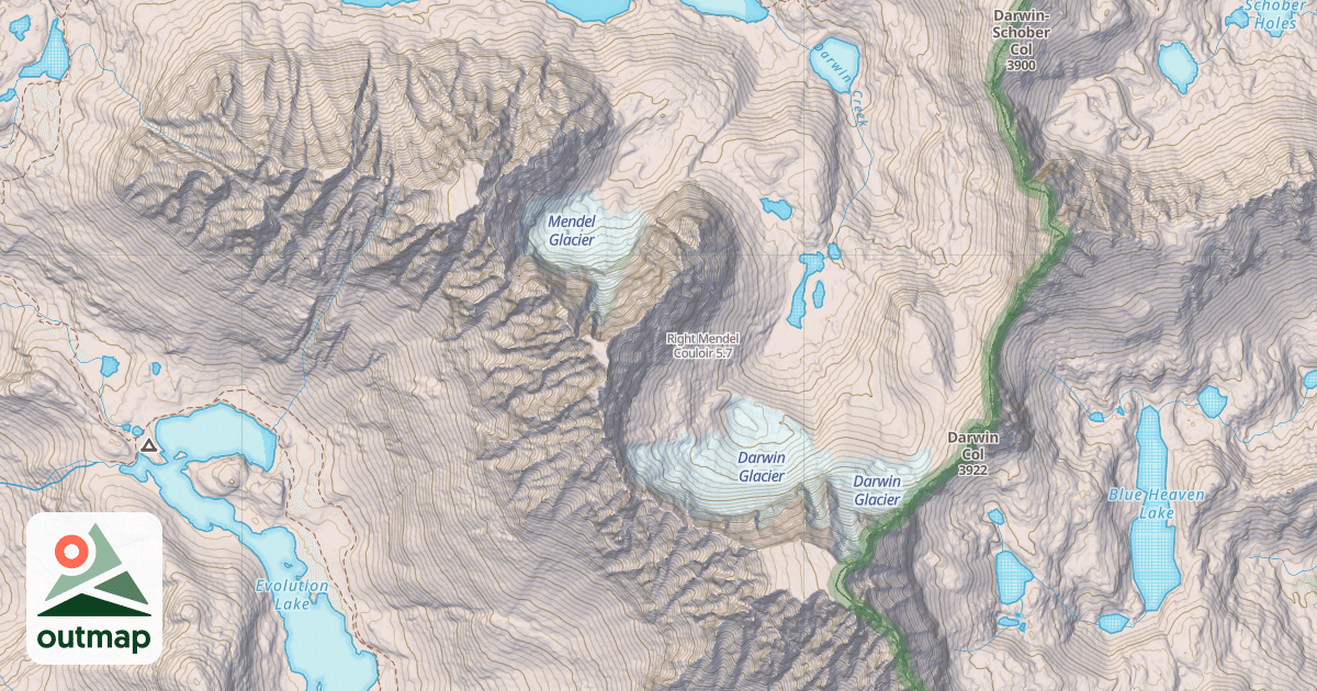 Map of Right Mendel Couloir
