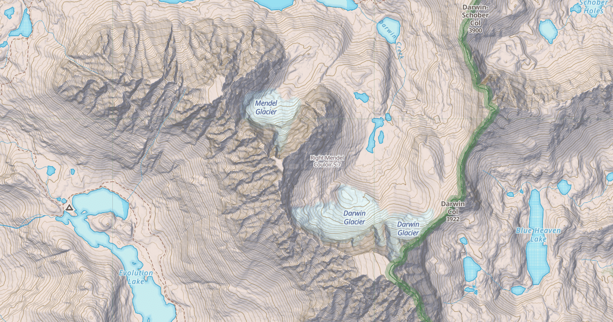 Map preview of Right Mendel Couloir