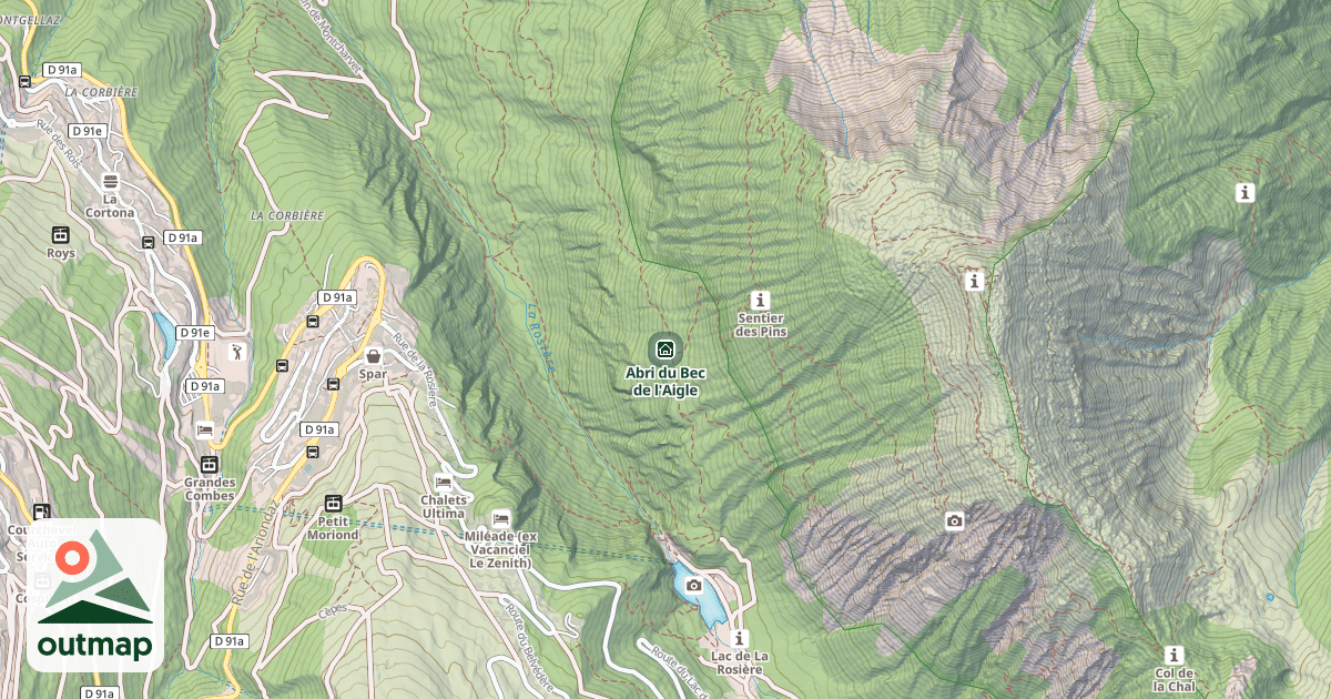 Map of Abri du Bec de l'Aigle