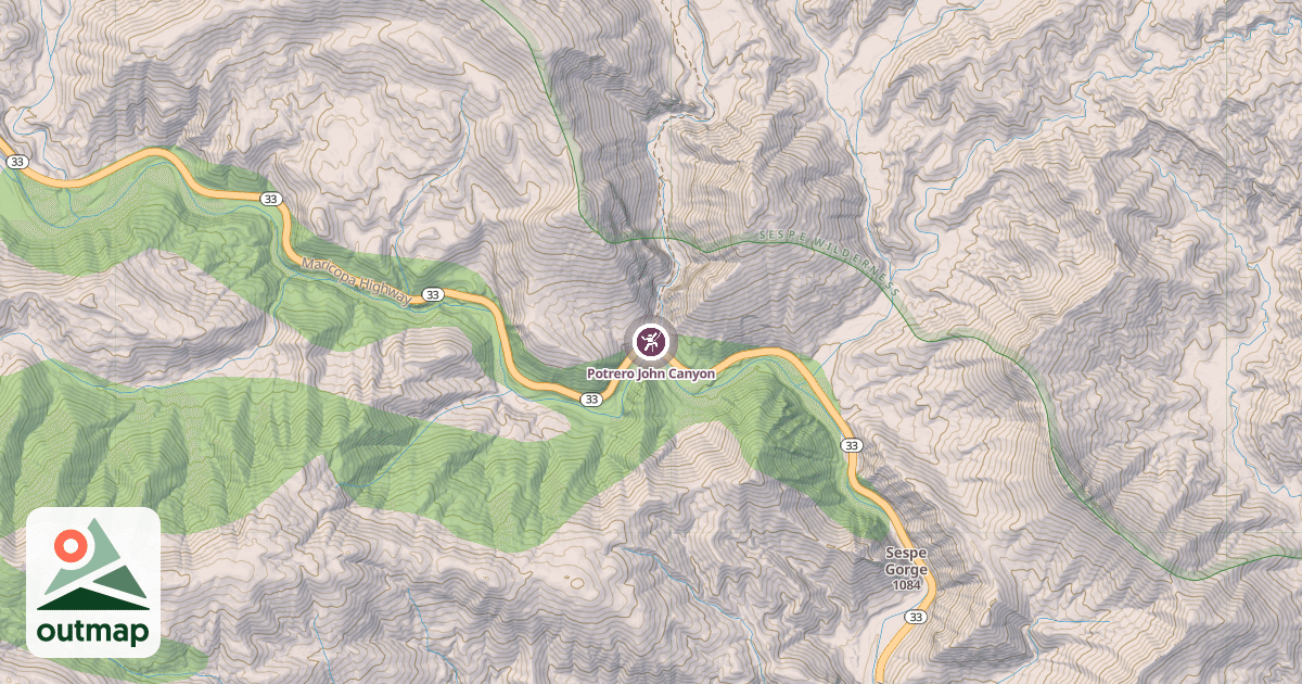 Map of Potrero John Canyon