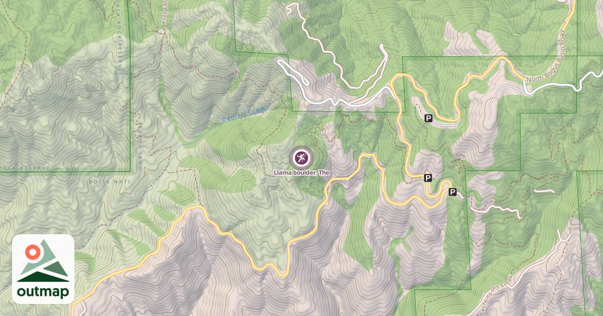 Map of Llama boulder, The