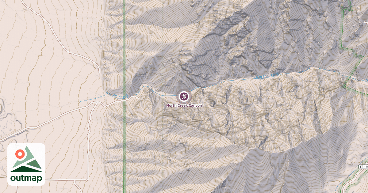 Map of North Creek Canyon