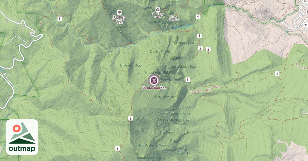 Map of Mentor Boulder